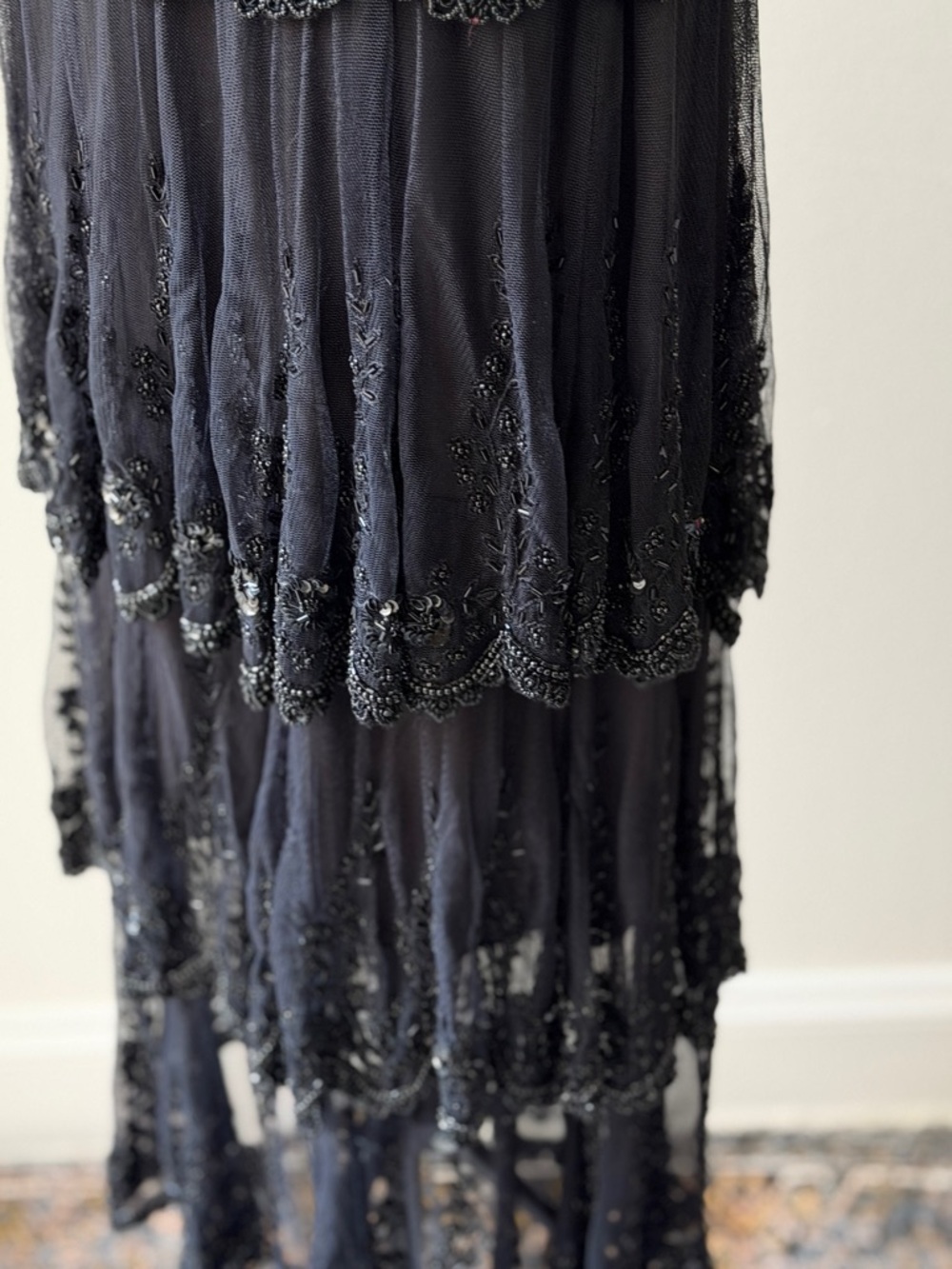 Vintage Elegant Black Beaded Sleeveless Dress - Picture 10 of 16